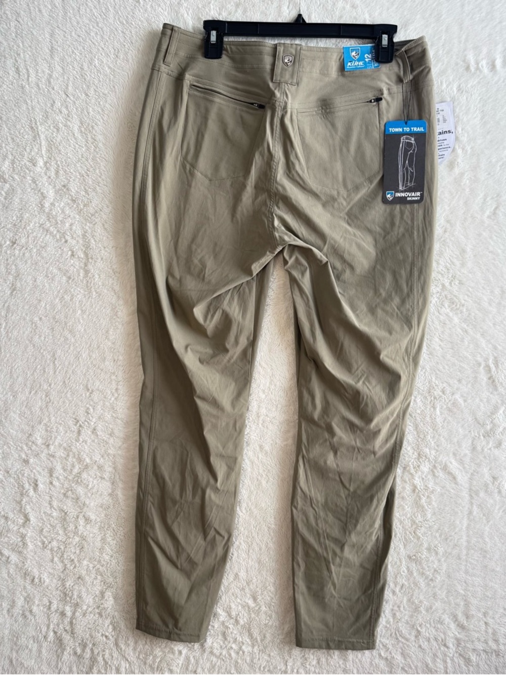 Kuhl Innovair Skinny Pants Women’s 12 Khaki Nylon Zip Pockets Outdoor Hiking NEW - Picture 7 of 11